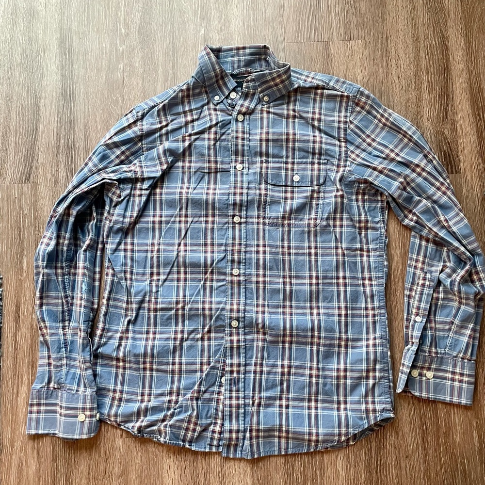 Banana republic plaid dress shirt - size medium